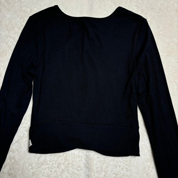 Vuori Womens Long Sleeve Cove Twist Tee Size XL Black Ribbed Athleisure VW1114 - Picture 7 of 12